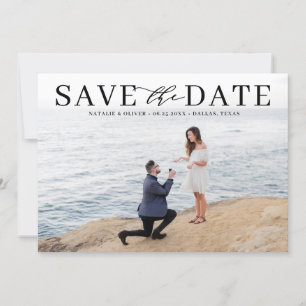 Klassieke foto van Black Modern Mix Typography Save The Date