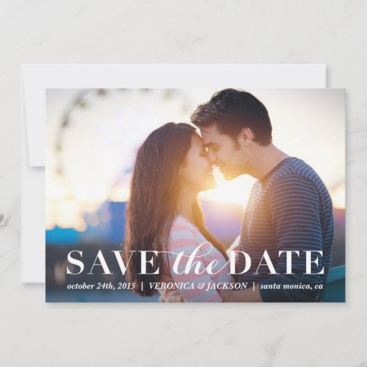 Klassieke foto van de Romance sparen de datumkaart Save The Date (Voorkant)
