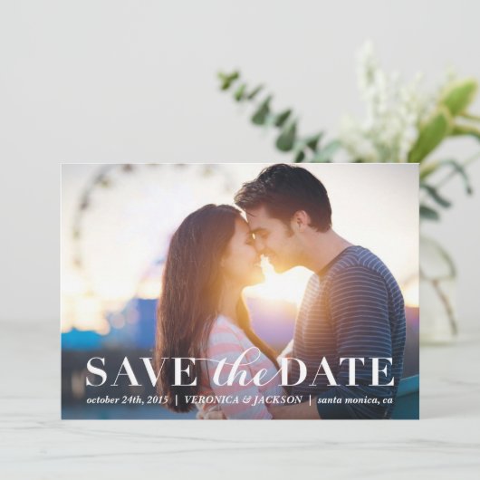 Klassieke foto van de Romance sparen de datumkaart Save The Date (Staand voorkant)
