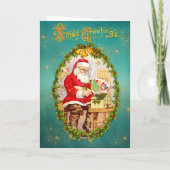 Klassieke foto van Kerstmis en Nieuwjaar Feestdagen Kaart (Achterkant)