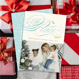 Klassieke foto van kerstvredeskalligrafie feestdagenkaart