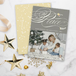 Klassieke foto van kerstvredeskalligrafie feestdagenkaart