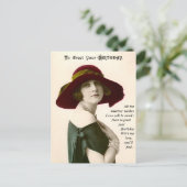 Klassieke foto van vrouw om je verjaardag te viere briefkaart (Staand voorkant)