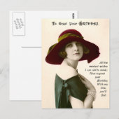 Klassieke foto van vrouw om je verjaardag te viere briefkaart (Voorkant / Achterkant)