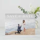 Klassieke foto van White Modern Mix Typography Save The Date (Staand voorkant)