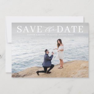 Klassieke foto van White Modern Mix Typography Save The Date