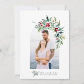 Klassieke Fotoboog lijst Moderne krans Kerstmis Feestdagenkaart (Voorkant)