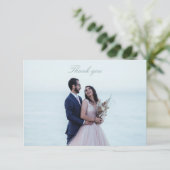 Klassieke fotobruiloft bedankkaart (Staand voorkant)