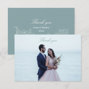 Klassieke fotobruiloft bedankkaart