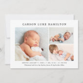 Klassieke fotocollage blauw knappe baby jongen geb aankondiging (Voorkant)