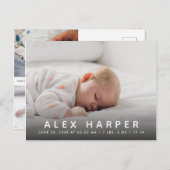 Klassieke fotocollage Geboorte Aankondigingskaart (Voorkant / Achterkant)