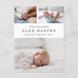 Klassieke fotocollage geboorte aankondigingskaart