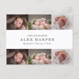 Klassieke fotocollage geboorte aankondigingskaart