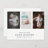 Klassieke fotocollage geboorte aankondigingskaart (Voorkant / Achterkant)