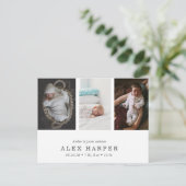 Klassieke fotocollage geboorte aankondigingskaart (Staand voorkant)