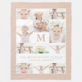 Klassieke fotocollage met monogram en jaar fleece deken (Voorkant)