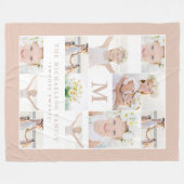 Klassieke fotocollage met monogram en jaar fleece deken (Voorkant (Horizontaal))