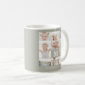 Klassieke fotocollage met monogram en naam koffiemok (Voorkant rechts)