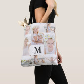 Klassieke fotocollage met monogram en naam tote bag (Dichtbij)
