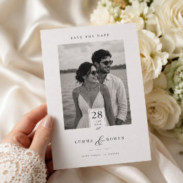 Klassieke Fotohuwelijkskaart om de datum te beware Save The Date