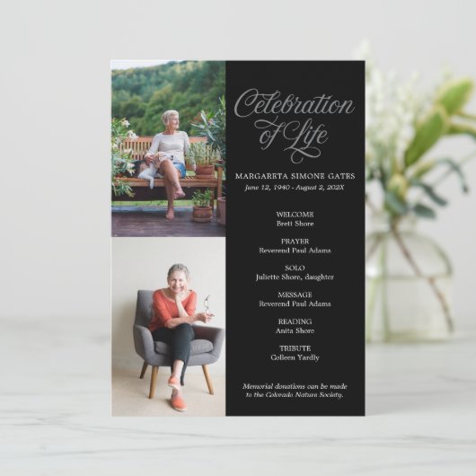 Klassieke foto's flat-programma programmakaart (Staand voorkant)