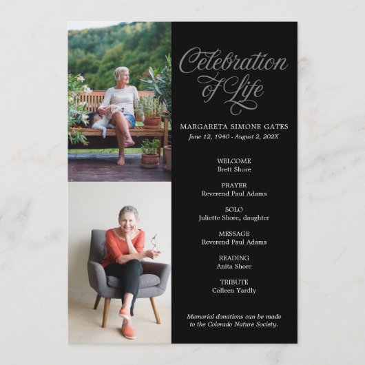 Klassieke foto's flat-programma programmakaart (Voorkant)