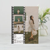 Klassieke Fotostrip 2025 Chic Graduation Party Kaart (Staand voorkant)