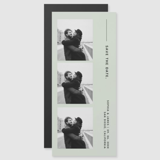 Klassieke Fotostrip Magnetische bruiloft Bewaar de (Voorkant / Achterkant)