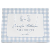 Klassieke Franse baby blauwe jongen douche cadeau  Groot Cadeauzakje (Voorkant)