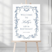 Klassieke Franse Blauwe 60e Verjaardagsfeest Welko Poster