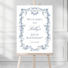 Klassieke Franse Blauwe 60e Verjaardagsfeest Welko Poster