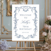 Klassieke Franse Blauwe 70e Verjaardagsfeest Welko Poster