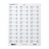 Klassieke Franse blauwe bloemen en linten bruiloft Etiket (Full Sheet)