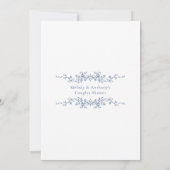 Klassieke Franse Blauwe Bloemen Koppels Douche Kaart (Achterkant)