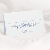 Klassieke Franse Blauwe Bloemen Wedding Place Card Kaart