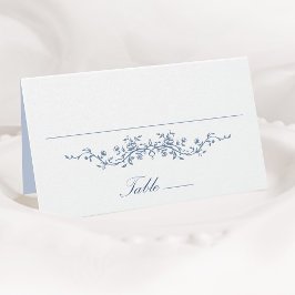 Klassieke Franse Blauwe Bloemen Wedding Place Card Kaart