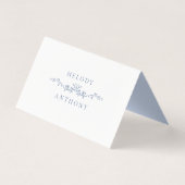 Klassieke Franse Blauwe Bloemen Wedding Place Card Kaart (Achterkant)