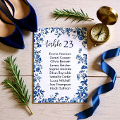 Klassieke Franse Blauwe Toile Zitplaatskaart Kaart