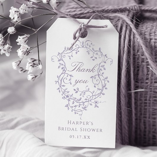 Klassieke Franse lavendel bruiloftsdank je Cadeaulabel