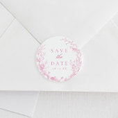 Klassieke Franse Roze Huwelijk Save The Date Ronde Sticker