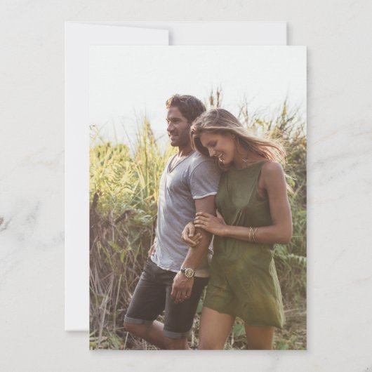 Klassieke Franse Sage Green Floral Crest Foto Save The Date (Achterkant)