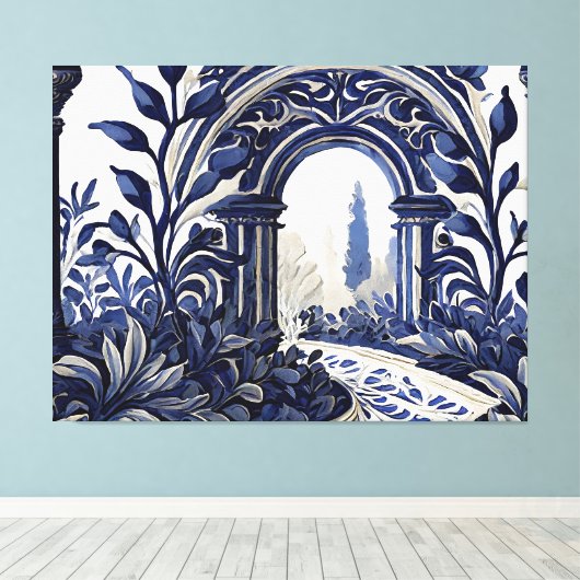 Klassieke Franse tuin Canvas Afdruk (Insitu (Houten vloer))