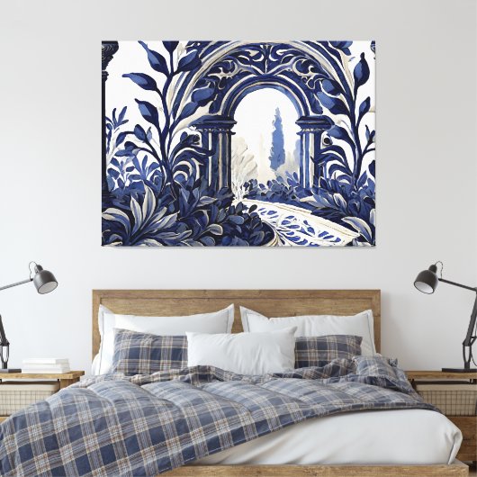 Klassieke Franse tuin Canvas Afdruk (Insitu (Slaapkamer))