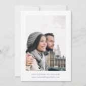 Klassieke Franse Victoriaans Blauwe Bloemen Trouwf Save The Date (Achterkant)