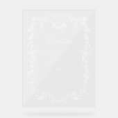 Klassieke Franse Victoriaans Bloemen Huwelijk Welk Acryl Bord (Voorkant)