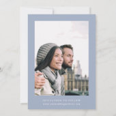 Klassieke Franse Victoriaans Dusty Blue Floral Wed Save The Date (Achterkant)