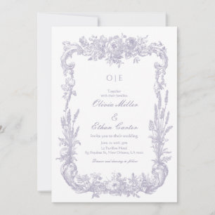 Klassieke Franse Victoriaanse Lavendel Bloemen Bru Kaart