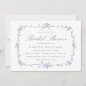 Klassieke Franse Victoriaanse lavendel bruidsdouch Kaart (Voorkant)