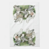 Klassieke Frill Pigeons Theedoek (Verticaal)