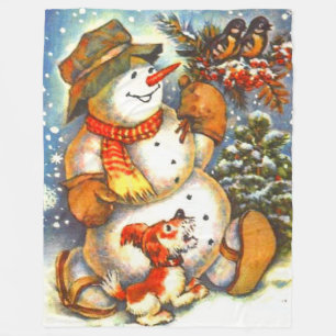 Klassieke Frosty de sneeuwman Een Kerstmis Fleece Deken
